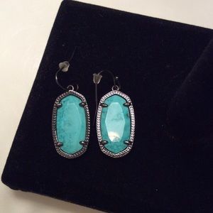 Kendra Scott Turquoise & Gunmetal "Dani" Earrings